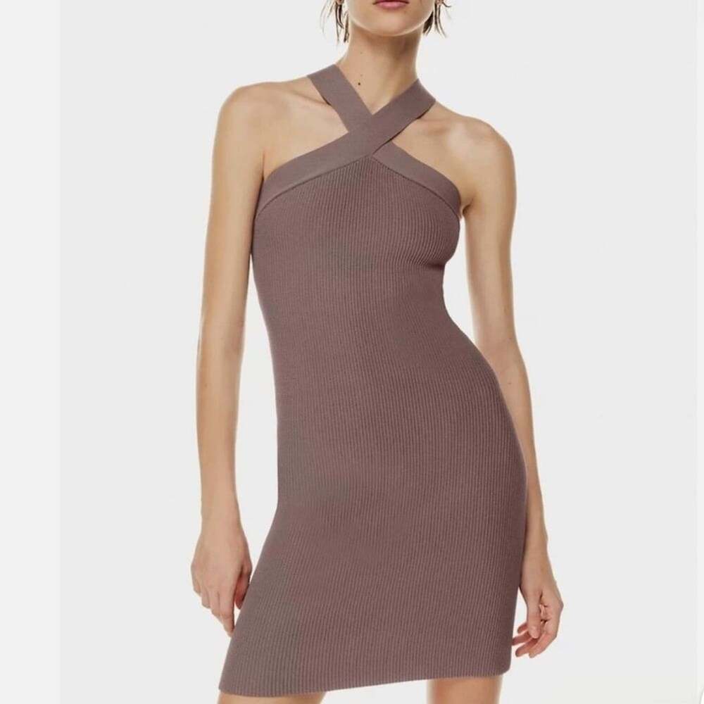 Aritzia Babaton Sculpt Knit Criss Cross Dress New...